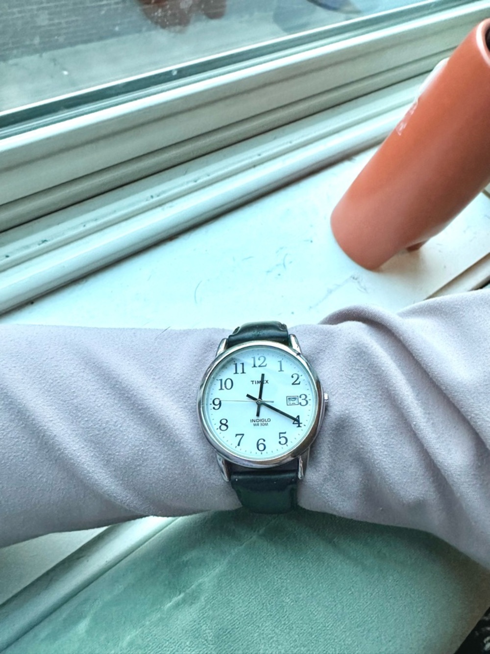 Timex White Dial Watch with Black Strap